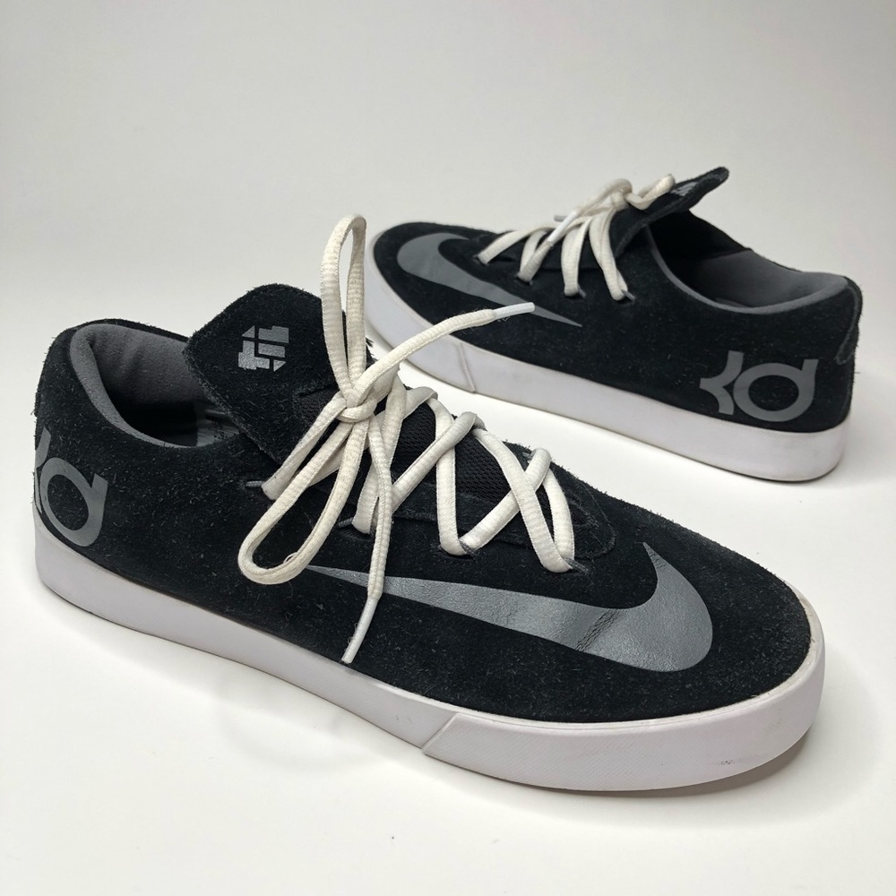 NIKE KD Kevin Durant Vulc GS Black Silver White Lace-up Basketball Sneakers Shoe